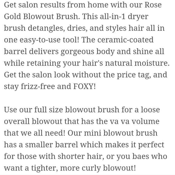 FoxyBae rose gold blowout dryer brush - Picture 3 of 3